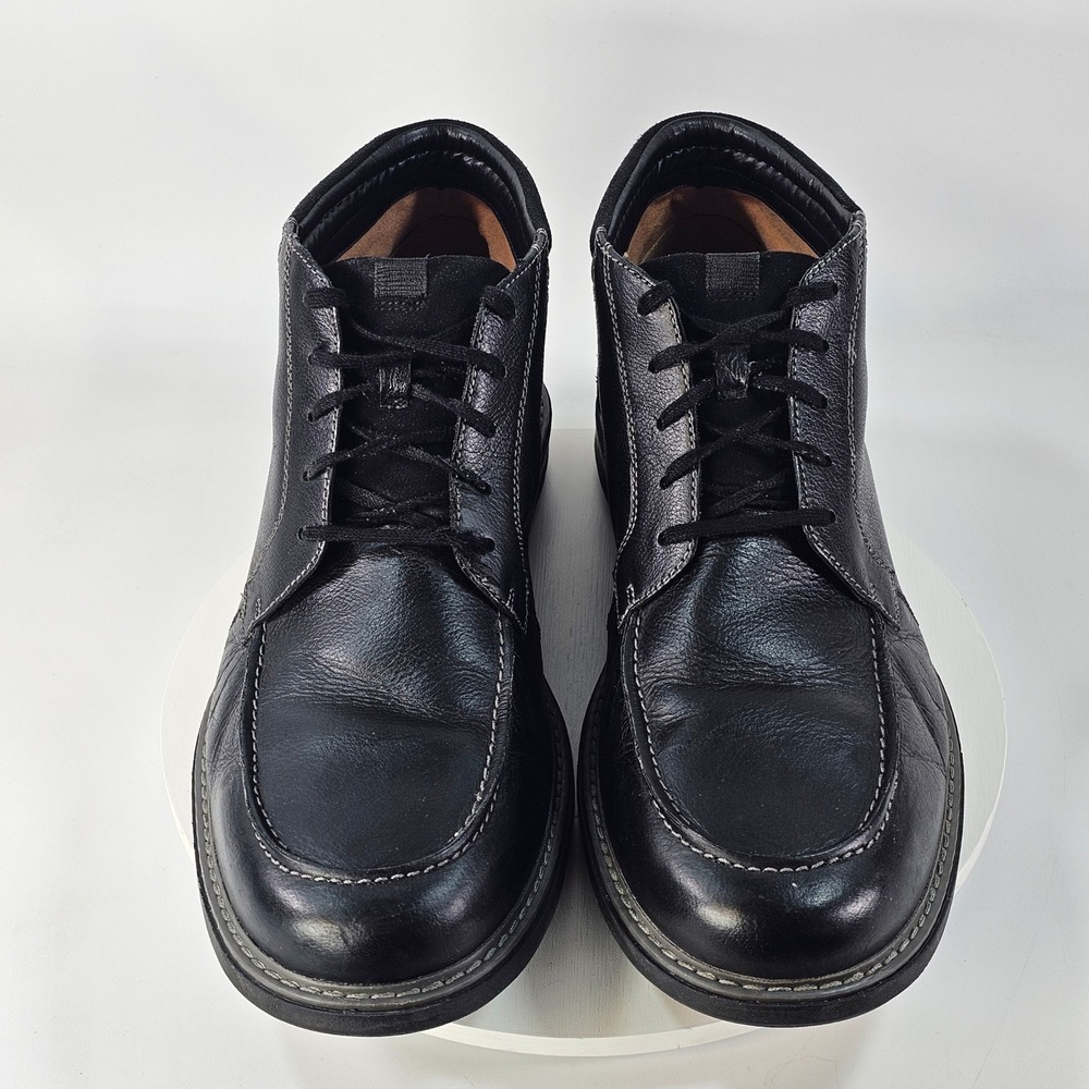 Clarks Rendell Rise Mens Black Leather Moc Toe Ankle Boots Size 15 261453497140